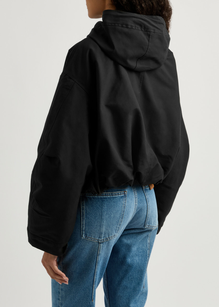 Jacquemus La Parka Courte Caraco Hooded Canvas Jacket Black