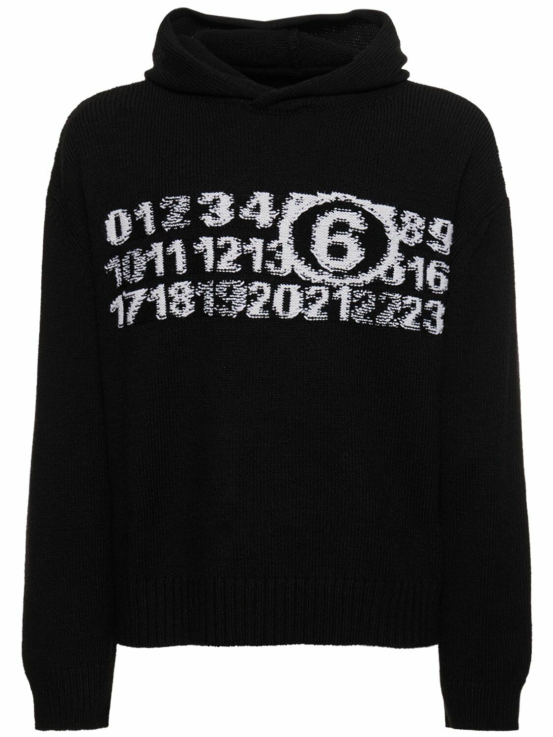 MM6 MAISON MARGIELA Logo Wool Blend Knit Hoodie