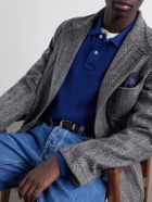 Drake's - Indigo-Dyed Cotton-Piqué Polo Shirt - Blue