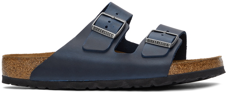 Photo: Birkenstock Navy Oiled Leather Arizona Sandals