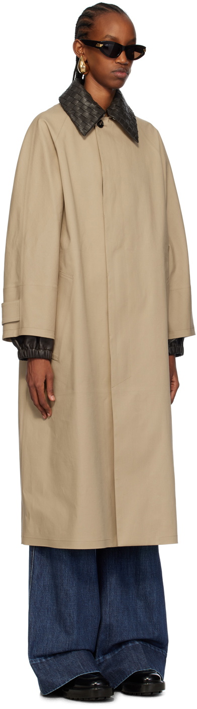 Bottega Veneta Beige Lambskin Leather Trench Coat Jacket main image 1