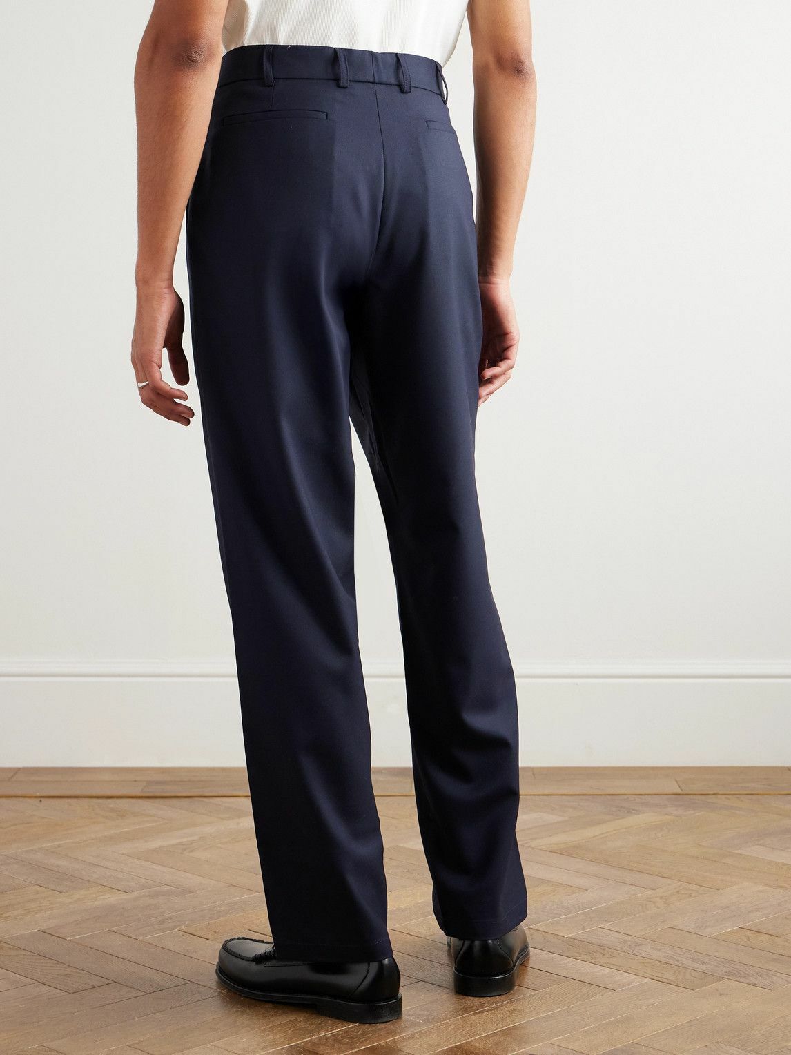 De Bonne Facture - Straight-Leg Pleated Super 130s Wool Suit Trousers - Blue
