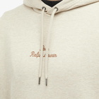 Polo Ralph Lauren Men's Double Knit Embroidered Script Logo Hoodie in Tuscan Beige Heather