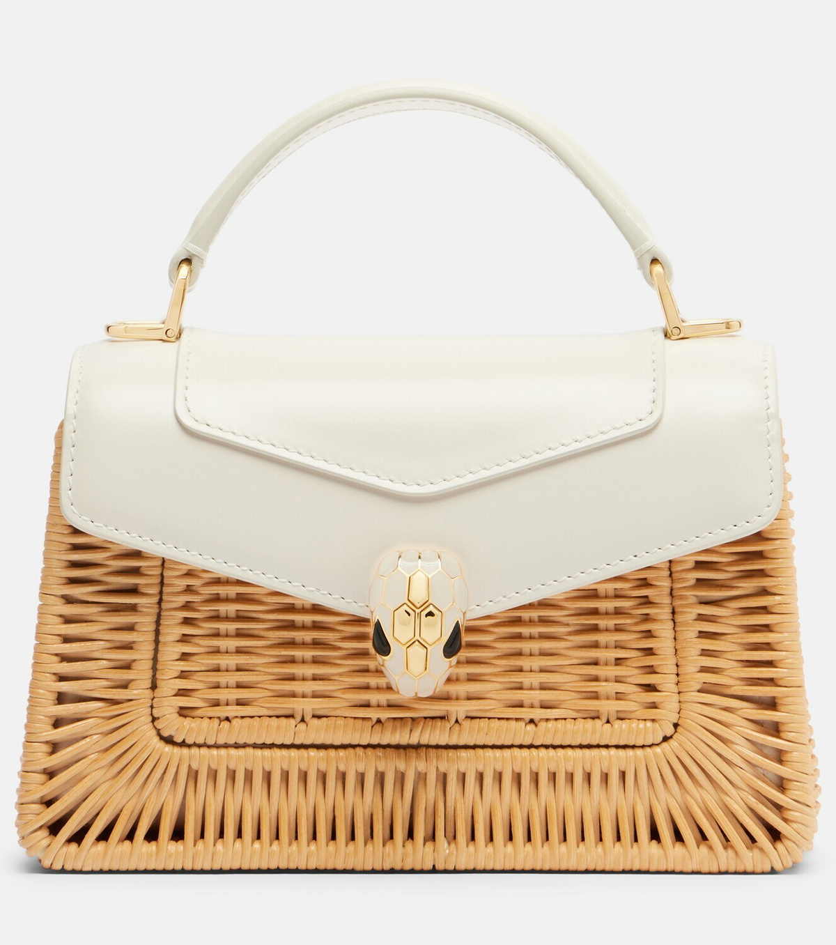 Bvlgari Serpenti Forever Mini wicker top-handle bag