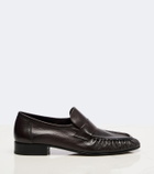 The Row Soft ruched leather loafers