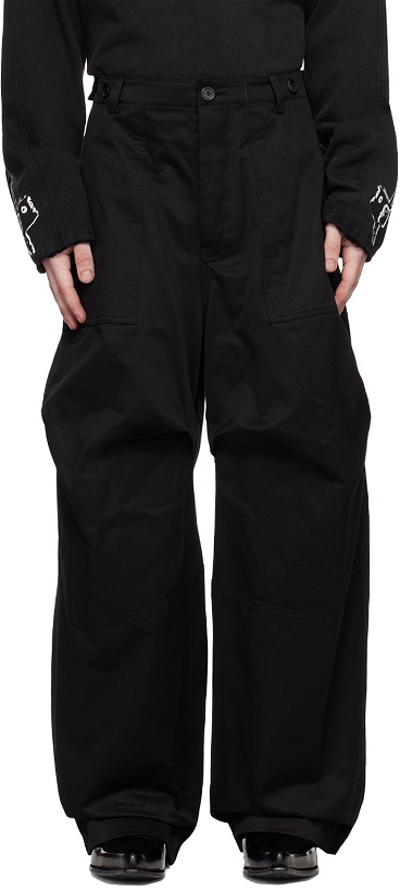 Photo: We11done Black Solid Flap Trousers