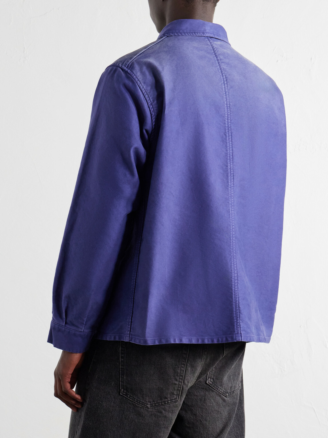 Auralee - Garment-Dyed Cotton-Moleskin Blouson Jacket - Blue