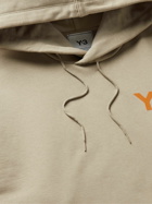Y-3 - Logo-Print Cotton-Jersey Hoodie - Neutrals