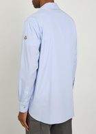 Moncler Logo-appliquéd Cotton Shirt Blue