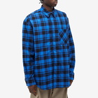 Off-White Men's Checked Flannel Overshirt in Blue