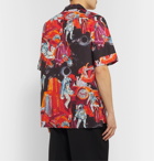 Valentino - Oversized Camp-Collar Printed Cotton Shirt - Orange