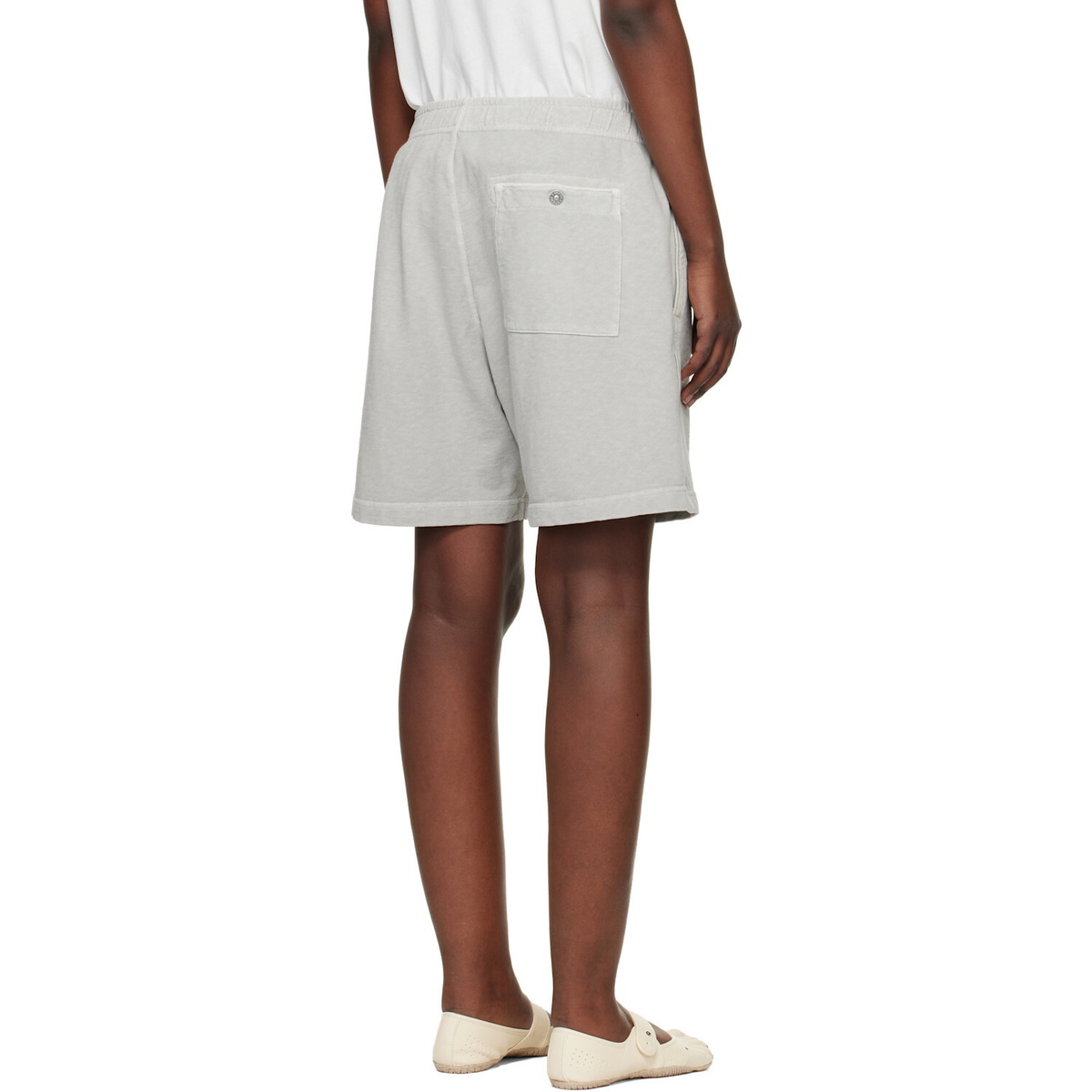 Stone Island Gray 6200014 Malfilé Fleece Old Effect Shorts