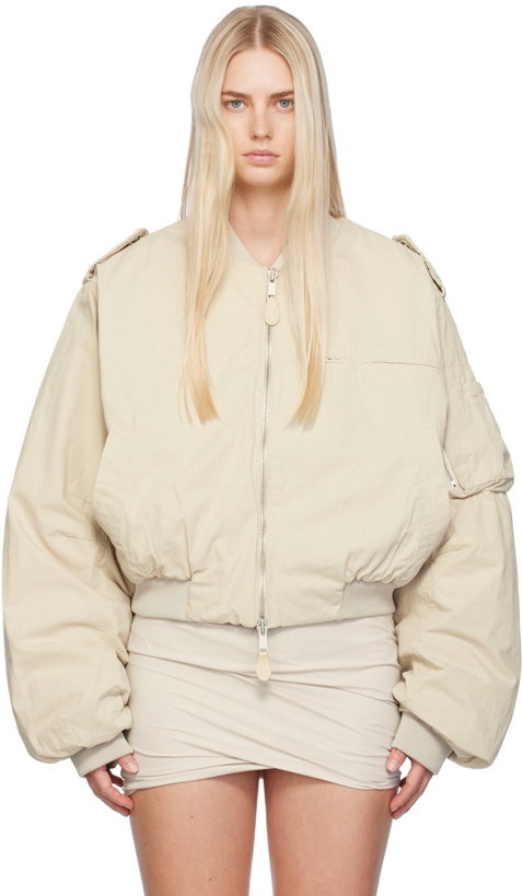 Photo: Entire Studios Beige A-4 Bomber Jacket