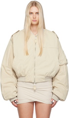 Entire Studios Beige A-4 Bomber Jacket