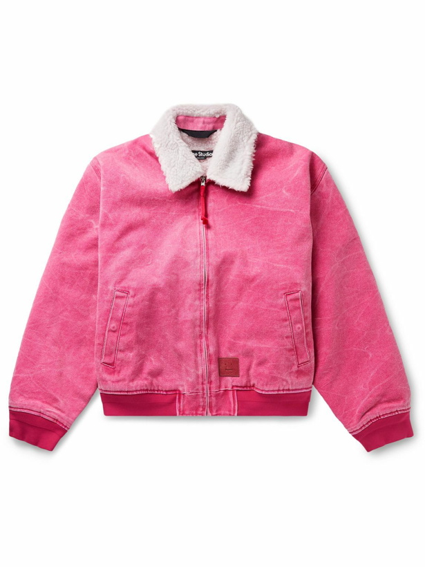 Photo: Acne Studios - Ombreyo Fleece-Lined Cotton-Canvas Blouson Jacket - Pink