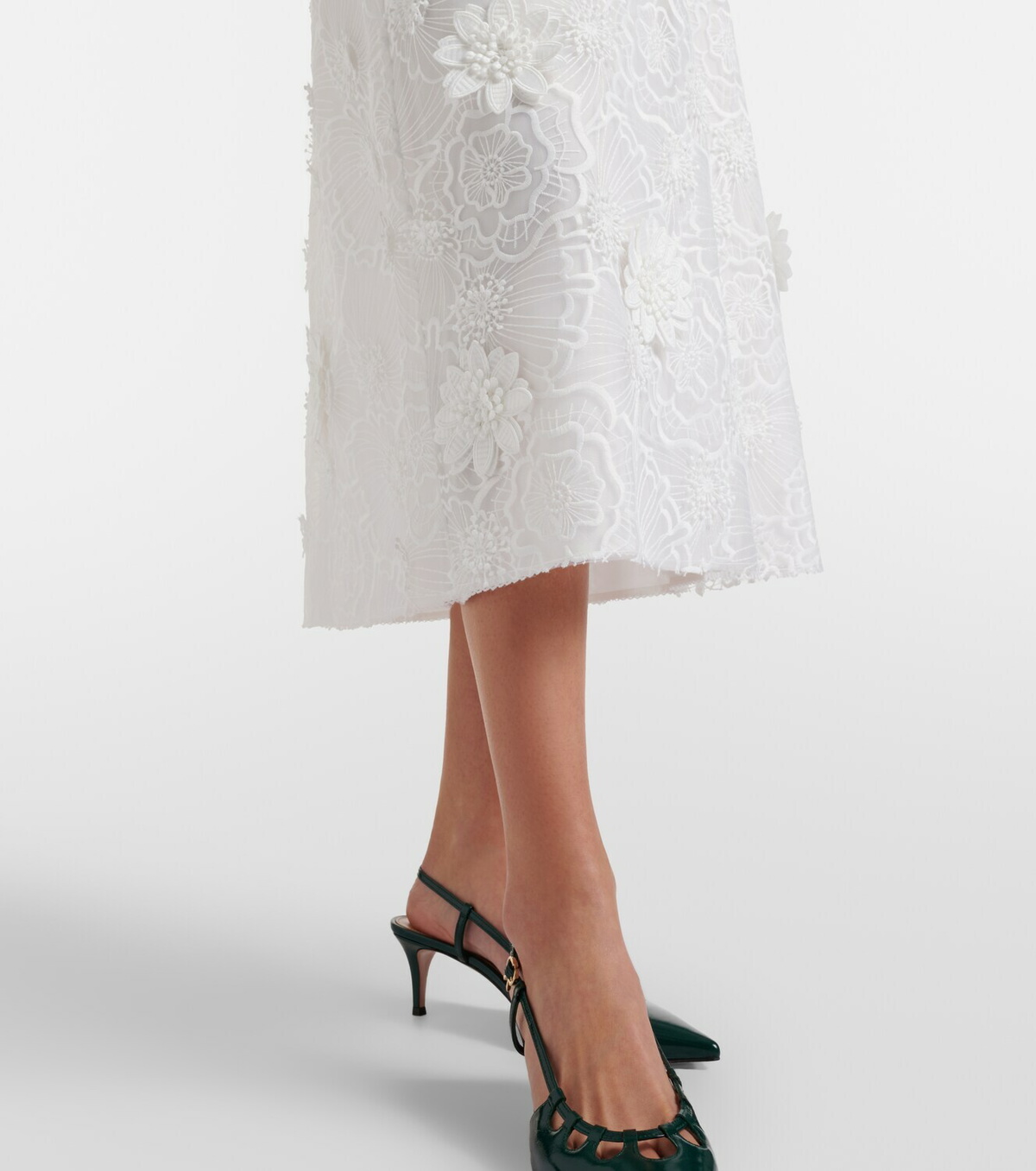 Dorothee Schumacher Sheer Meadow floral organza midi skirt