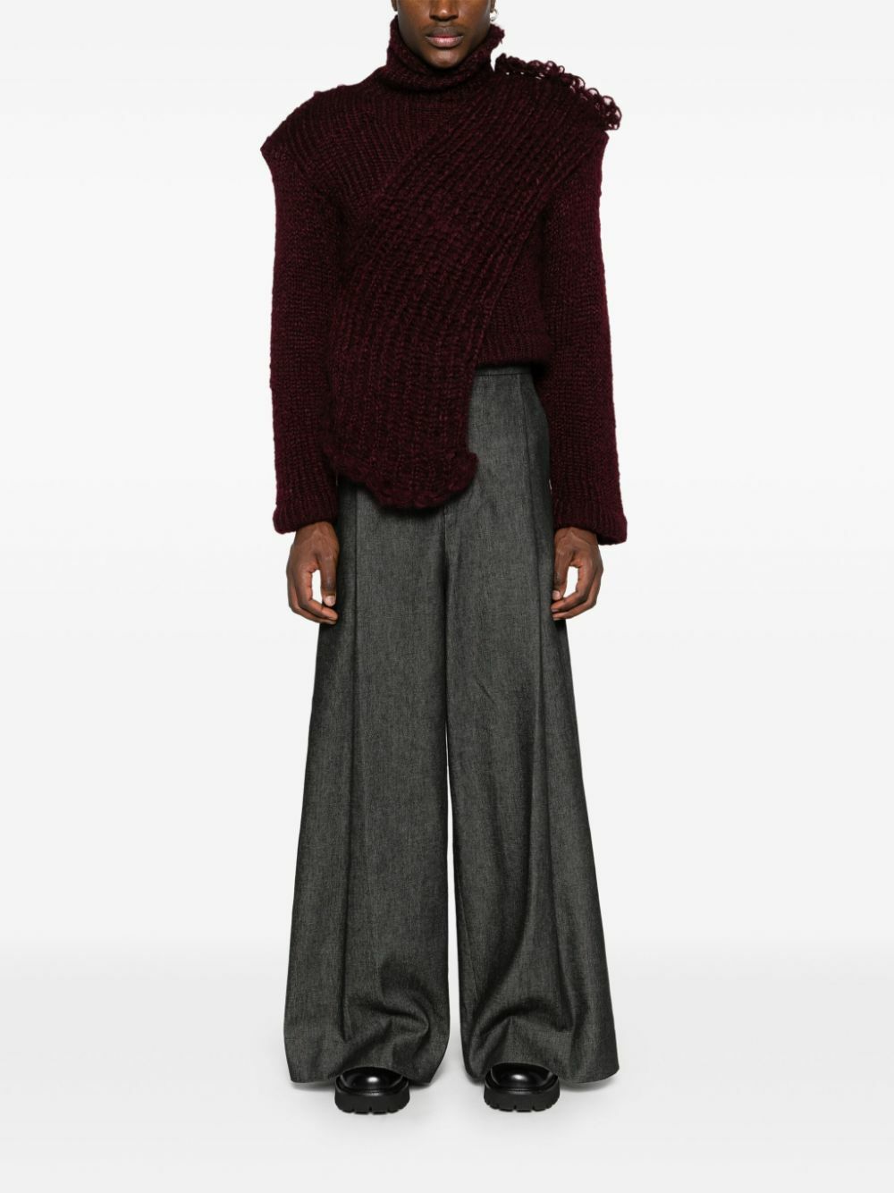 MLGA Grey High-Rise Wide-Leg Jeans