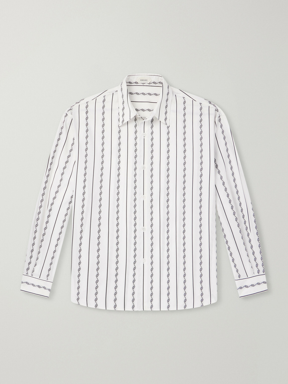 Versace - Striped Cotton-Blend Jacquard Shirt - White
