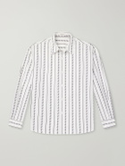 Versace - Striped Cotton-Blend Jacquard Shirt - White