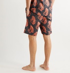 Desmond & Dempsey - Printed Cotton Pyjama Shorts - Orange