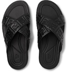 Fendi - Logo-Embossed Leather Sandals - Black