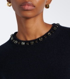 Vince Embellished wool and cashmere-blend sweater