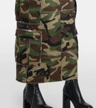 Vetements Camouflage cotton cargo midi skirt