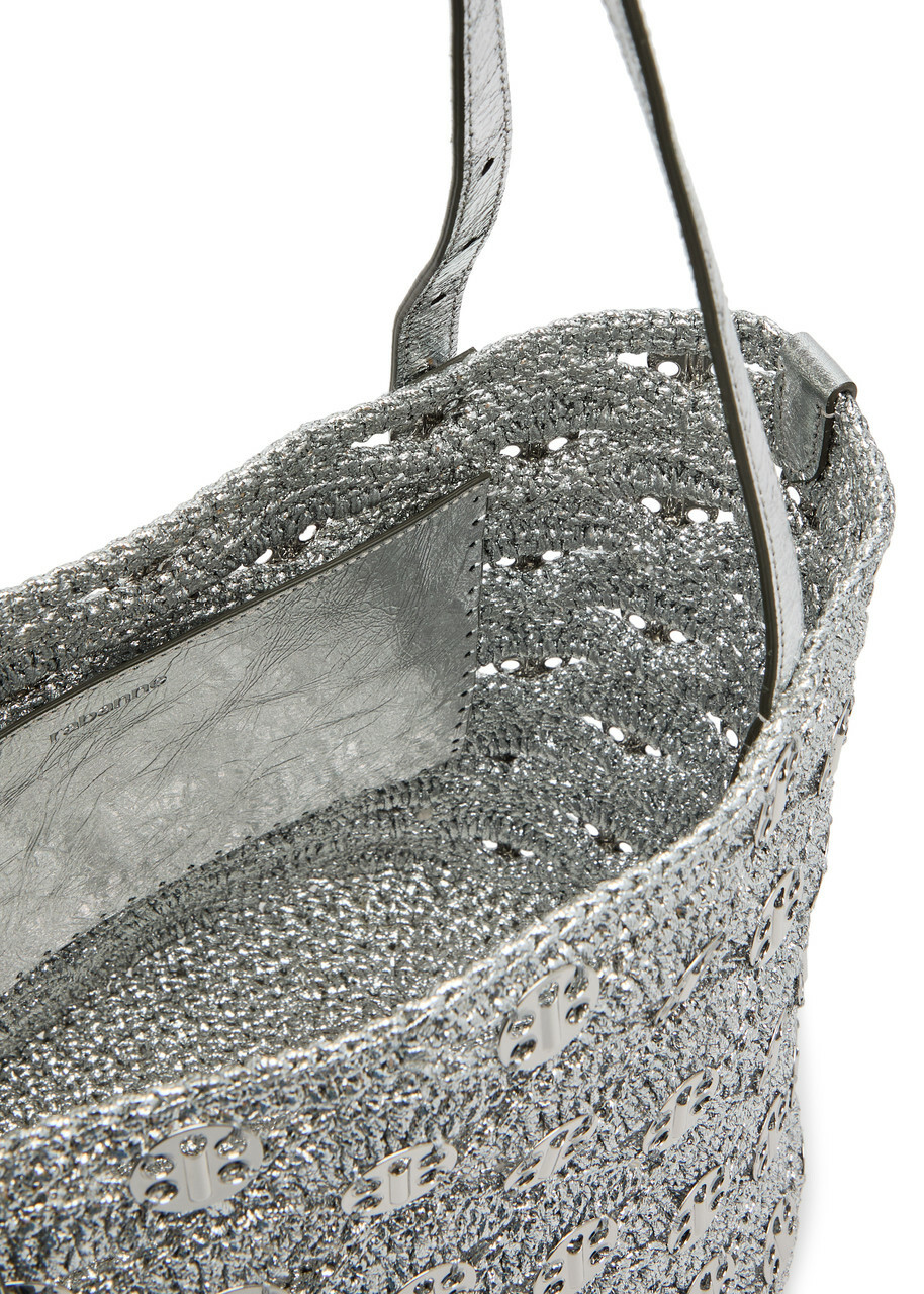 Rabanne Embellished Lurex Raffia Tote - Silver - One Size