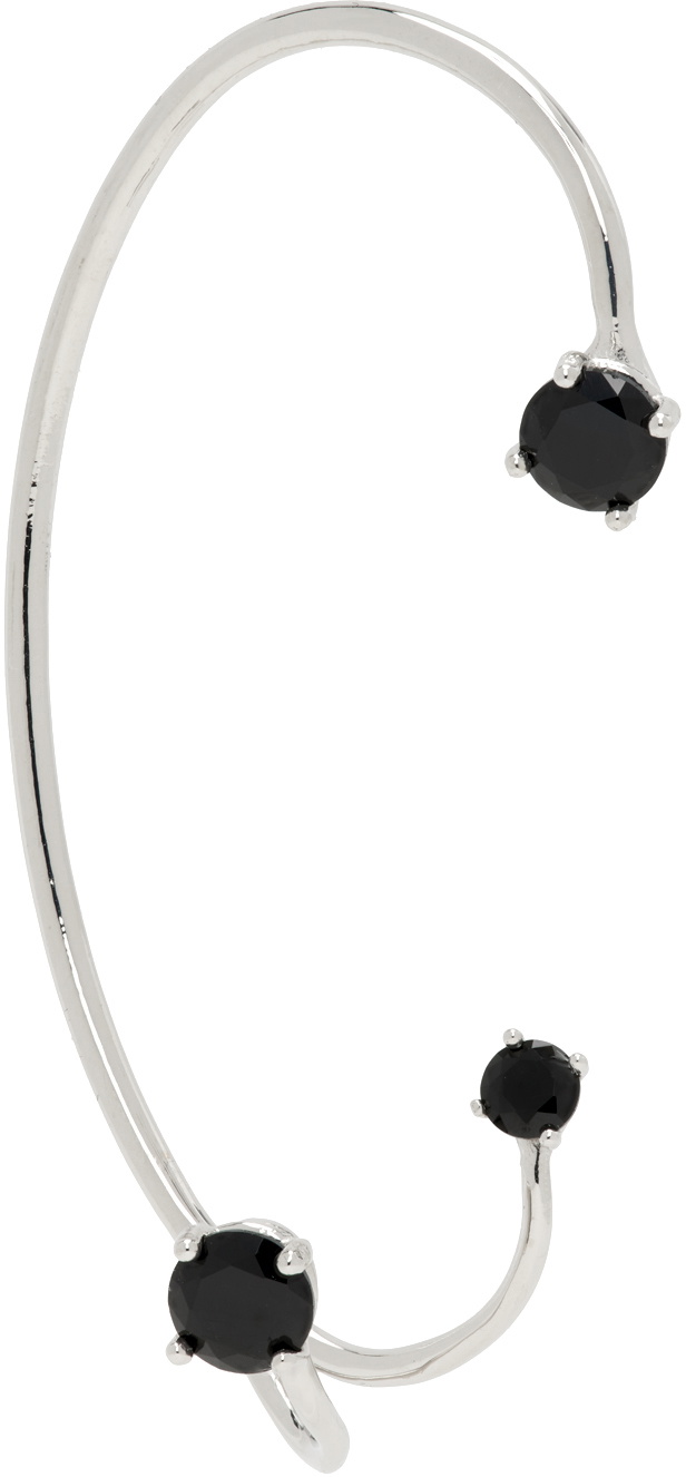 Panconesi Silver & Black Three Point Ear Cuff