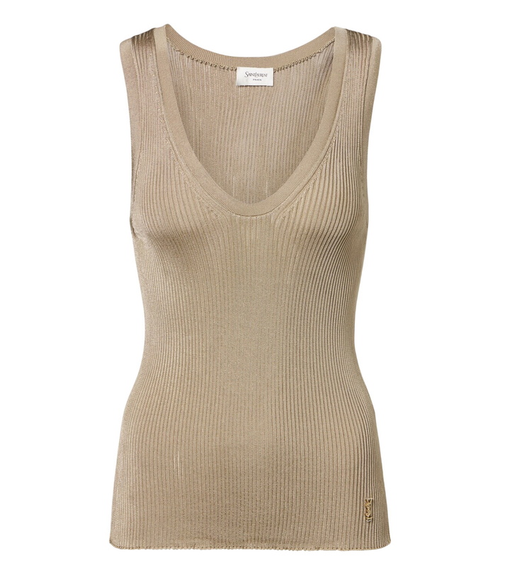 Photo: Saint Laurent Cassandre ribbed-knit tank top
