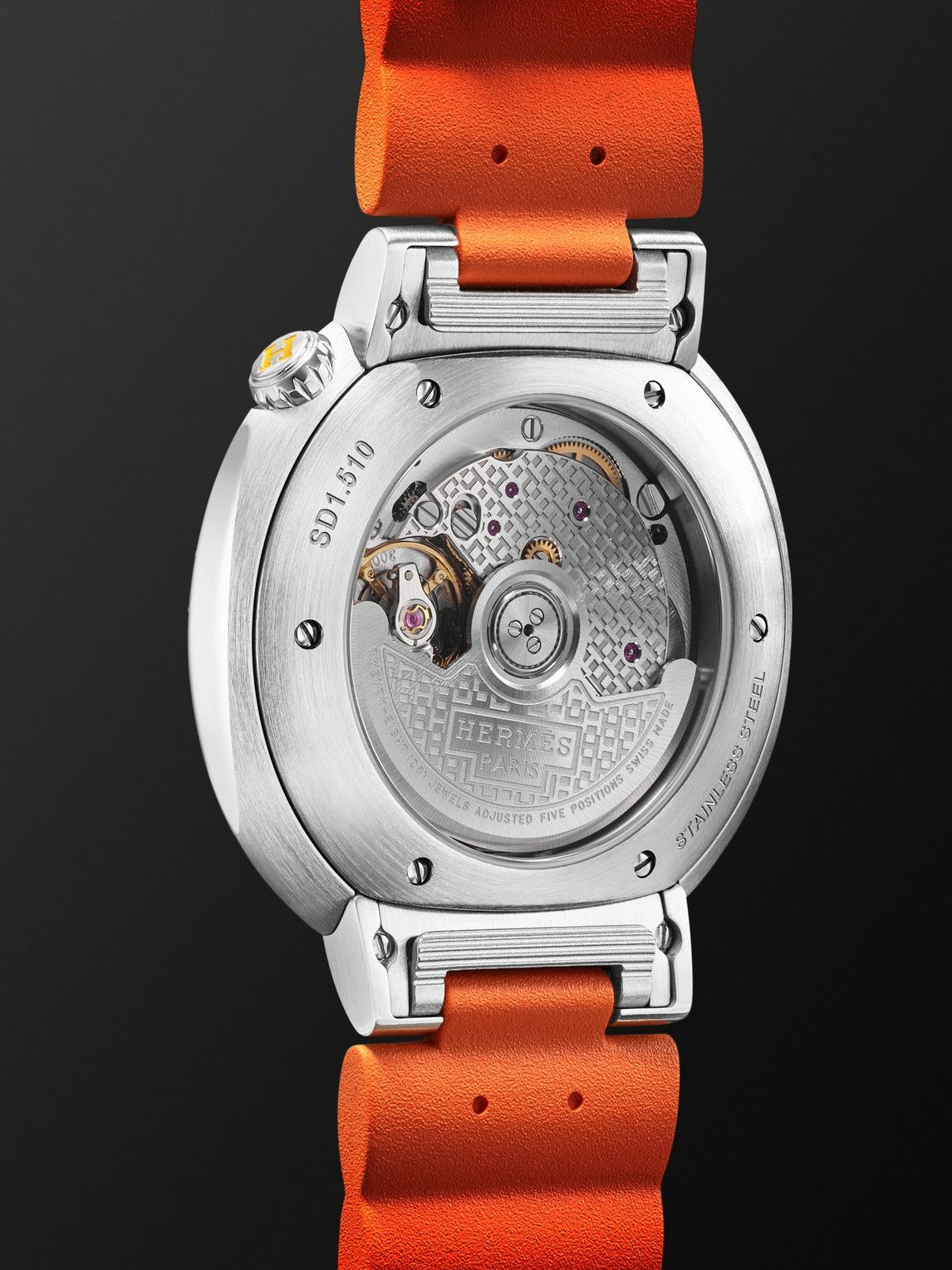 Hermès Timepieces - Cut Automatic 36mm Stainless Steel and Rubber Watch, Ref. No. 403195WW00