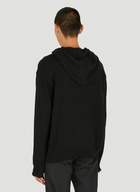 Distressed Hooded Sweatshirt in Black