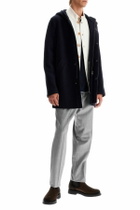 HARRIS WHARF LONDON hooded wool coat in boiled wool Blue