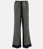 Toteme Silk jacquard wide-leg pants