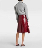 Gucci GG embossed leather midi skirt