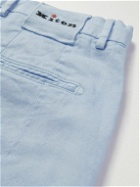 Kiton - Stretch Linen and Cotton-Blend Shorts - Blue