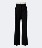 Róhe Wool and mohair wide-leg pants