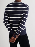 Altea - Striped Ribbed Virgin Wool Sweater - Blue