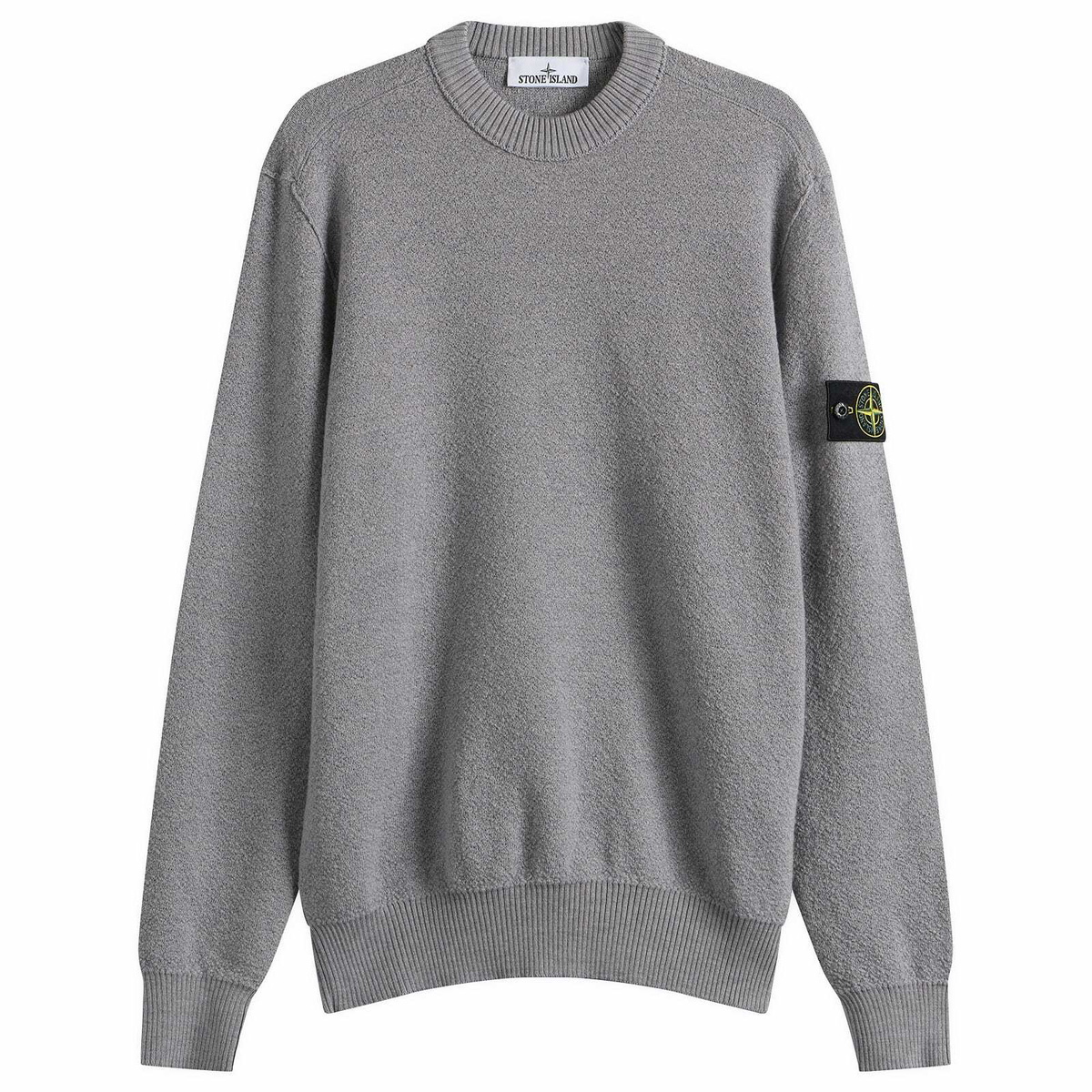 Stone Island Men's Textured Stitch Jumper in Ash Grey