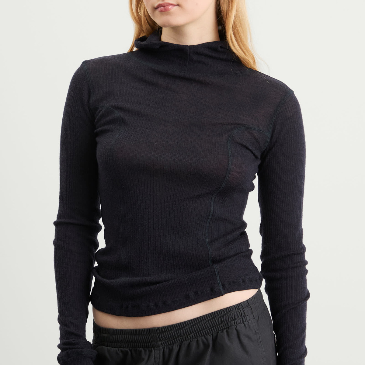 Baserange Women's Hanifa Wool Hoodie in Murano Navy