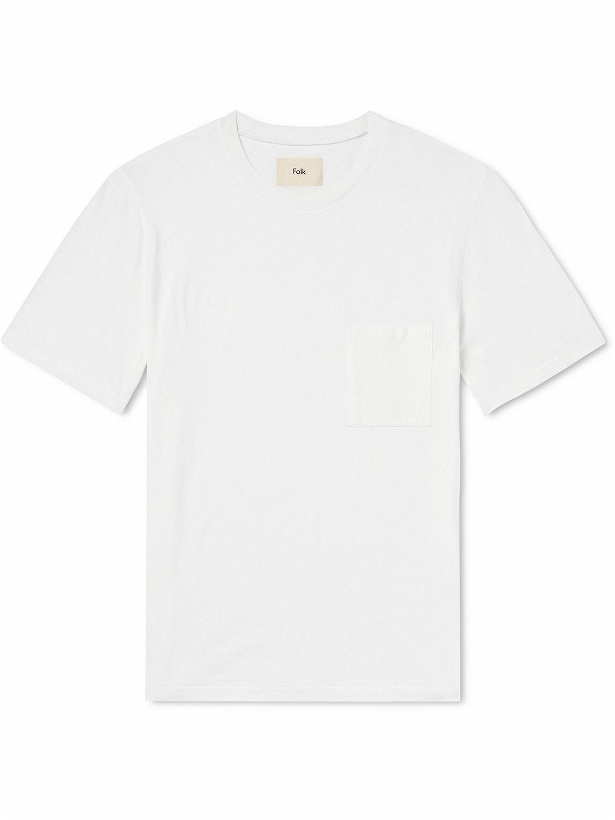 Photo: Folk - Assembly Slub Organic Cotton-Blend Jersey T-Shirt - White