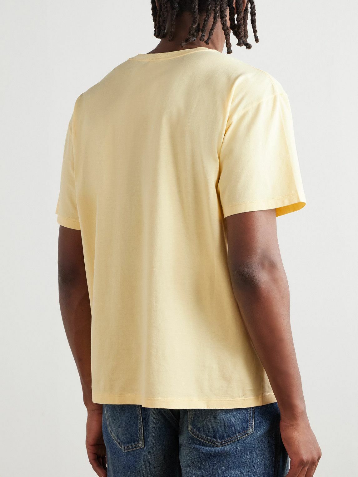 CELINE - Logo-Print Cotton-Jersey T-Shirt - Yellow