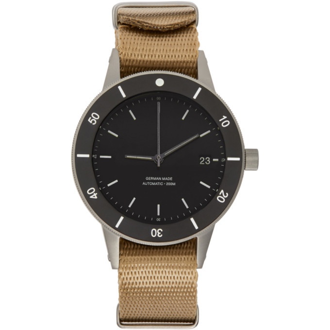 Photo: Instrmnt Black and Beige Webbing Dive Watch