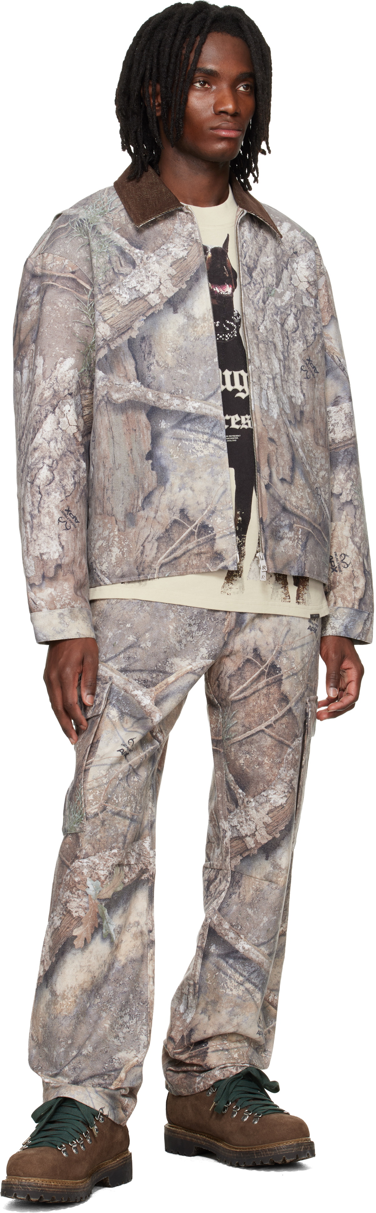 Represent Khaki Realtree Camo Trucker Jacket