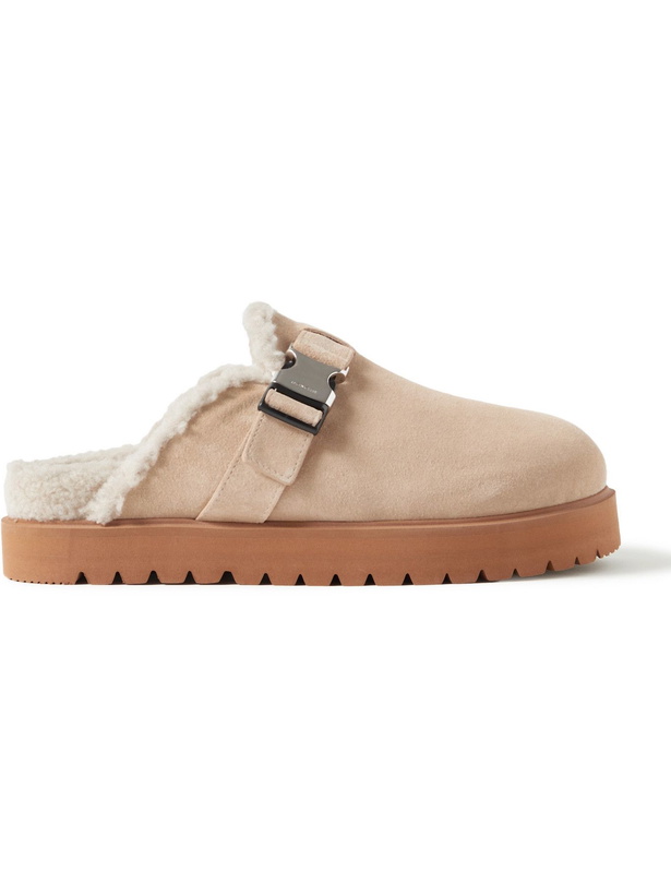 Photo: Moncler - Mon Faux Shearling-Lined Suede Slides - Neutrals