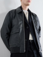 Officine Générale - Cesario Grained Leather Jacket - Black