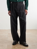 AGOLDE - Slater Straight-Leg Cotton-Moleskin Trousers - Black