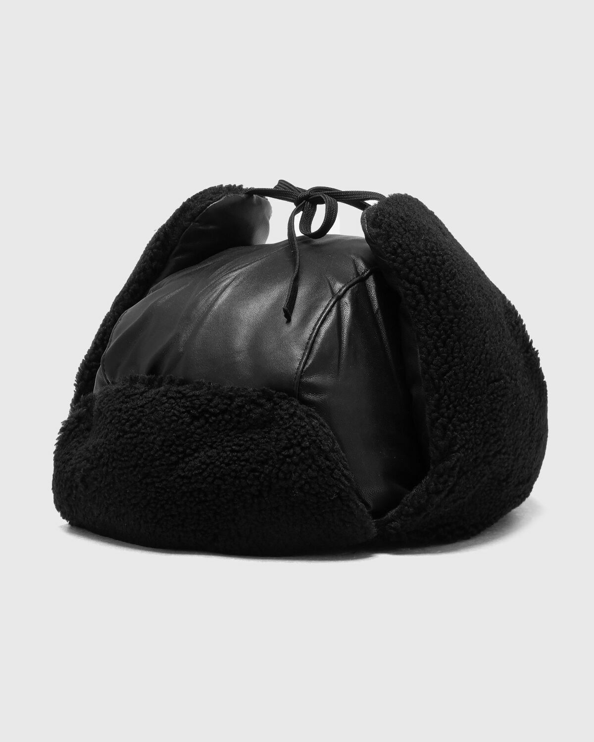 Rough. PADDED LEATHER SHAPKA Black Mens Beany