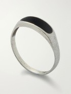 FOUNDWELL - Vintage 1990s Sterling Silver Onyx Ring - Silver