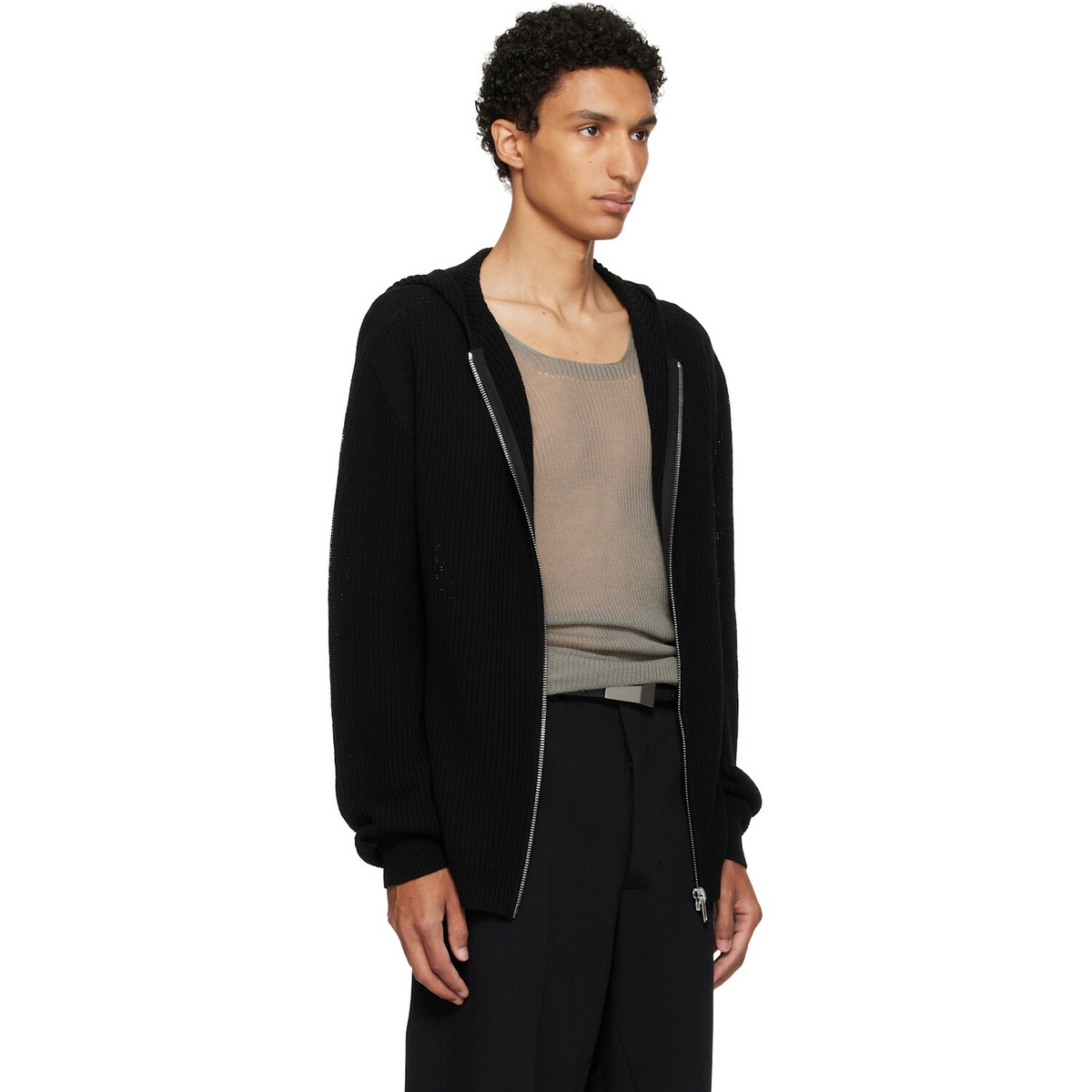 Rick Owens Black Tower Zipped Hoodie